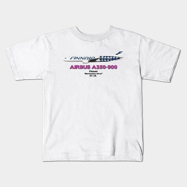 Airbus A350-900 - Finnair "Marimekko Kivet" Kids T-Shirt by TheArtofFlying